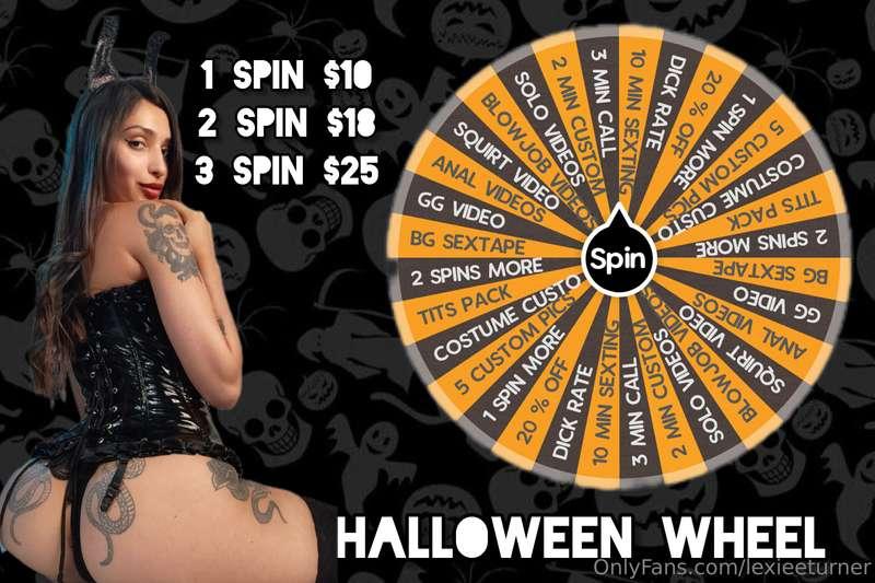 HALLOWEEN WHEEL, NEW OPTIONS🎃1 SPIN $102 SPINS $183 SPINS $2..