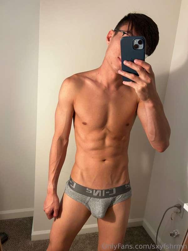 Like when I wear tiny briefs?