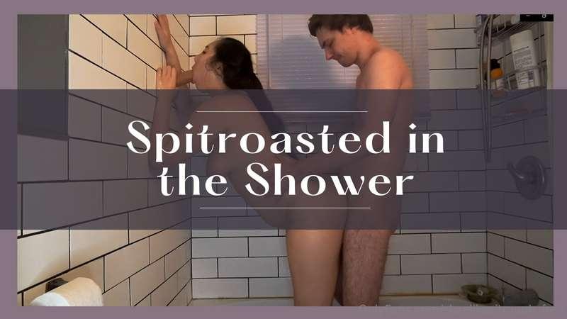 Spitroasted in the ShowerShower sex is always hot and steamy..