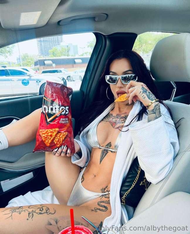 Okay we got our snacks now eat me👅