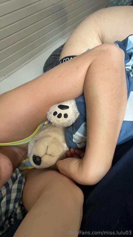 Just me and my teddy bear, cuddling while watching a series🥰..