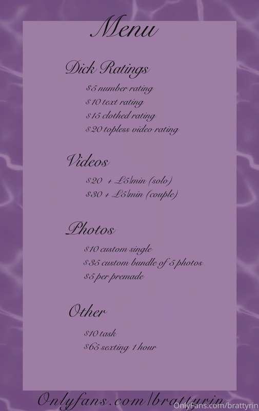 My new menu! ♥