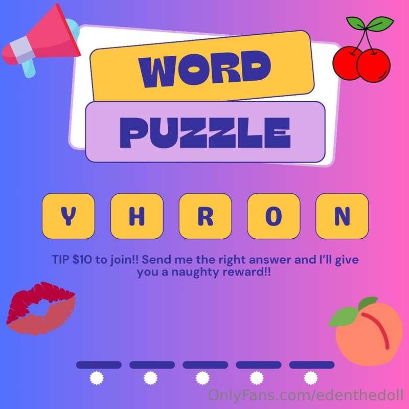 Tip me $10 right now and join my 1st ever word puzzle! 😈 get..