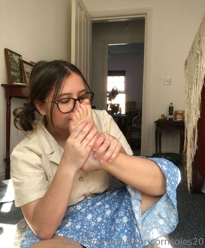 I love sniffing at the top of my feet right by my toes!