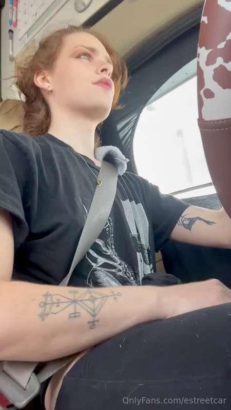 I love to touch myself on the road