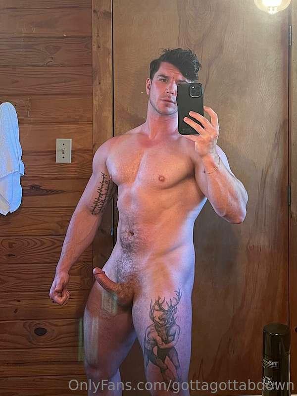 Log cabin bathroom vibe can follow me everywhere 🏕️