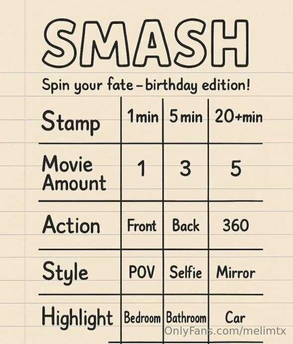 everyone deserves to get SMASHED on their bday!! 👅🎂 FIRST 50..