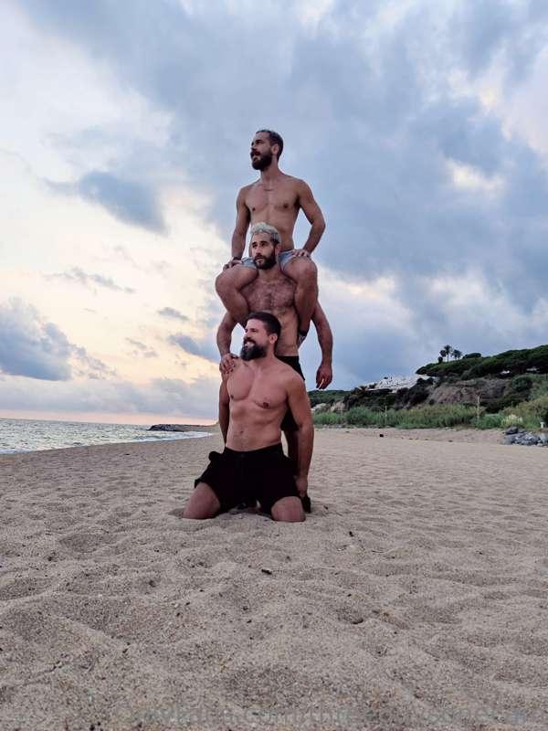 Three guys are stronger than one! This is us trying to scare..