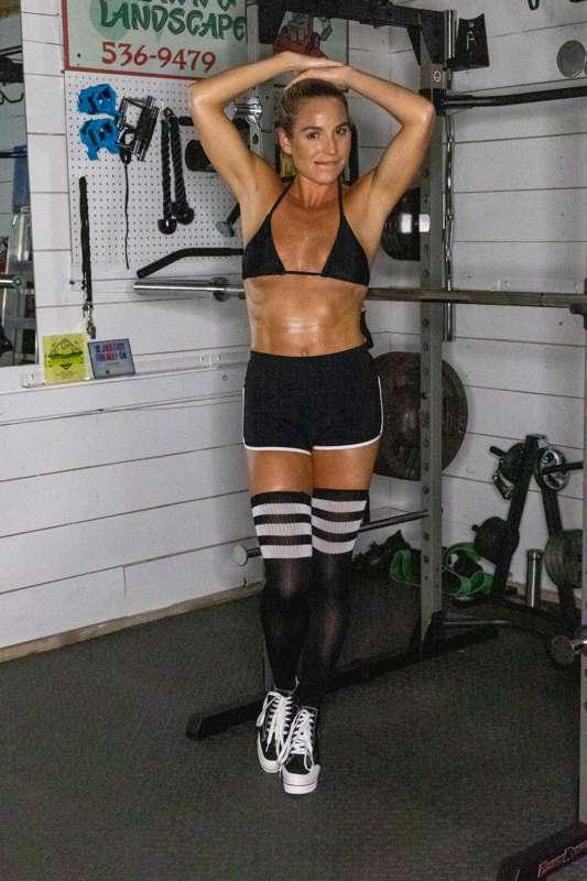 I shot this whole set in the gym, but the camera settings we..