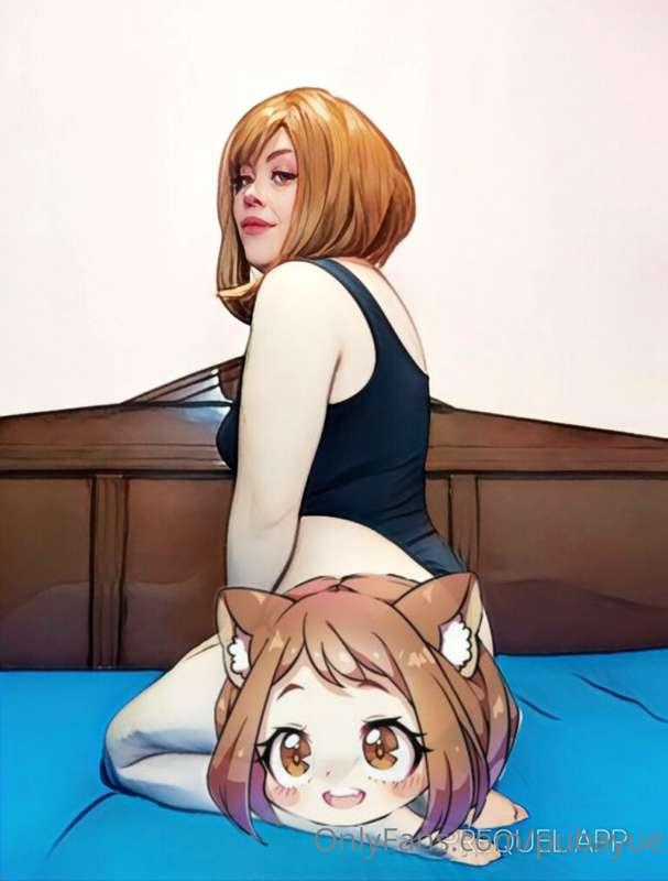 ¿Les gusta Ochako?  
Les dejo este set con el uniforme depor..