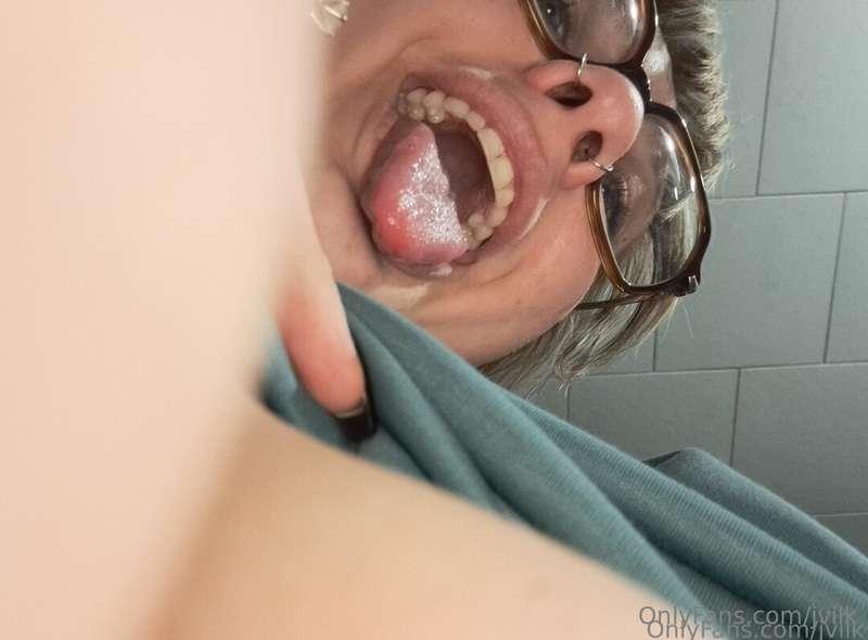 Squished between my tits....before made into a treat