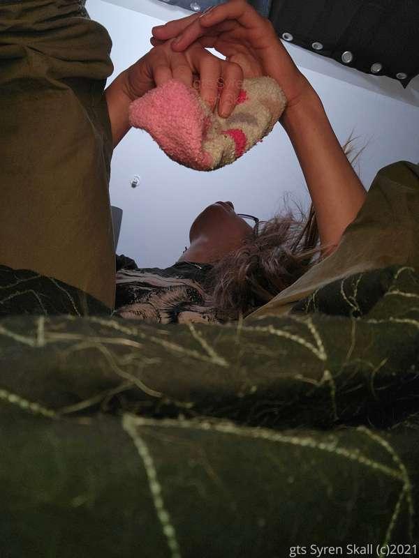 ***Unaware Giantess Barefeet, Puts on Socks & Shoes - POV/SM..