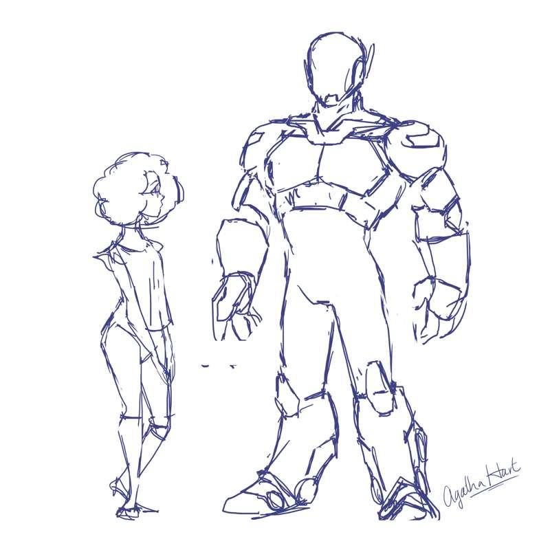 Beau and 09 (Angel) Character Sketches