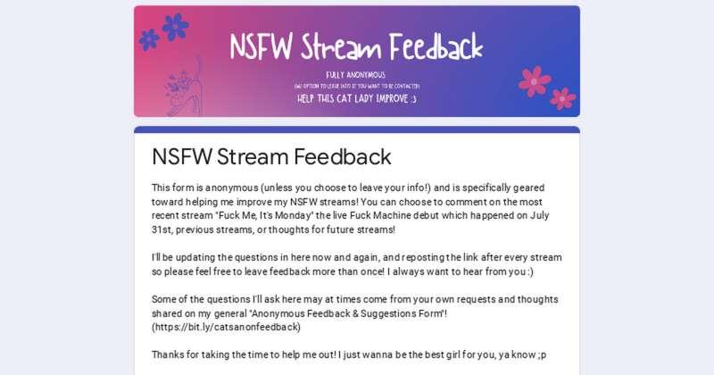 NSFW Stream Feedback