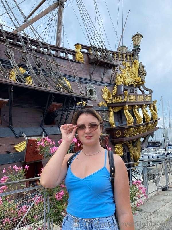 Next to this ancient galleon 🌅⛵ Dreaming of high seas and hi..