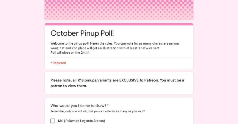 October pinup poll!