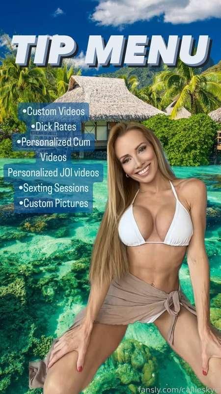If you wish to see my tip menu, here you go! 🌺