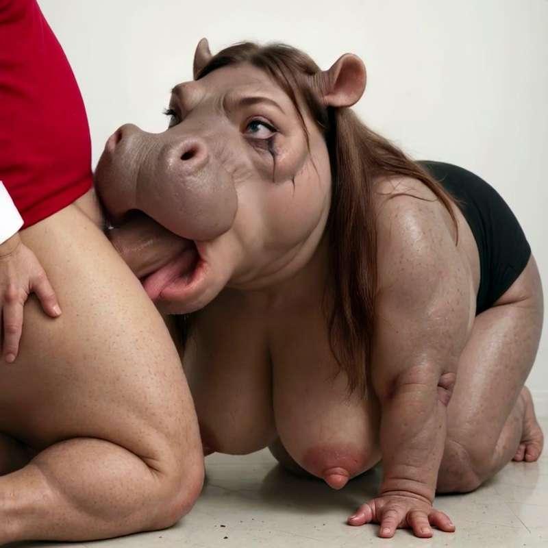 [Video+Audio] Sloppy, Wet Hippo Mouth Deepthroat 