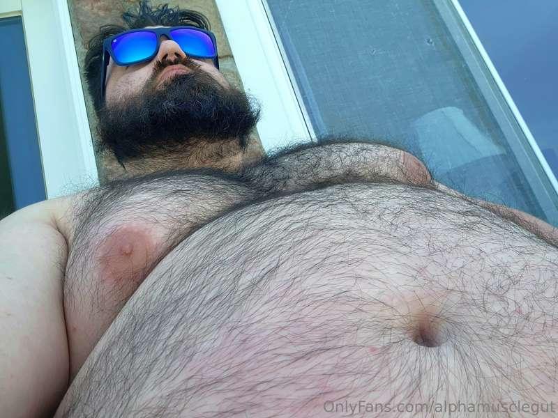 Chilling outside letting the gut breath