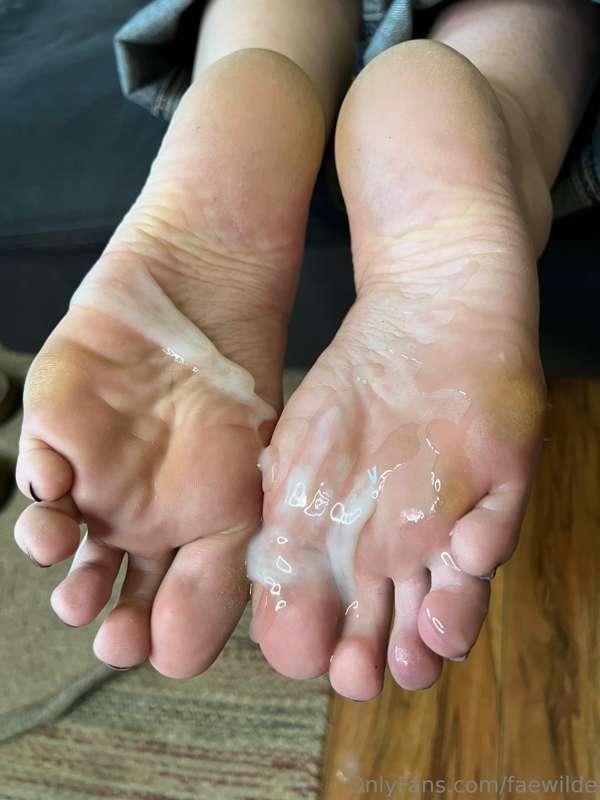 Fantasize about cumming on my soft, pink, stinky soles while..