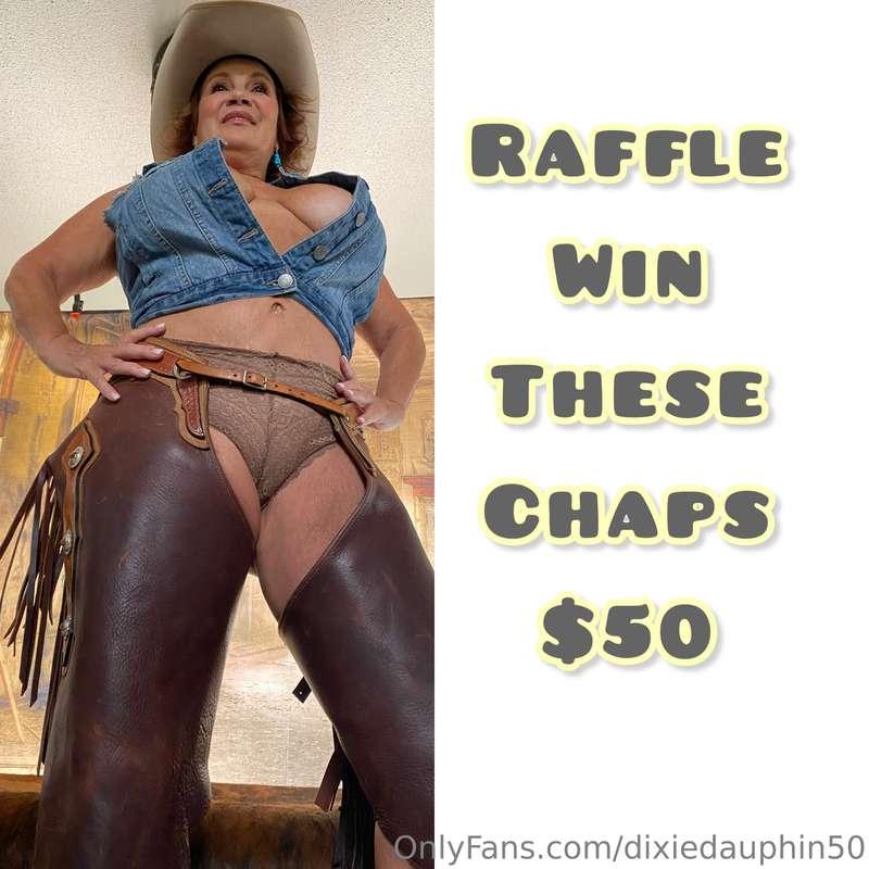Win these authentic cowboy chaps - only 25 tickets offered!!..
