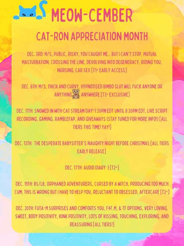 December Calendar: Patron Appreciation Month! Weeee ❤️❤️❤️