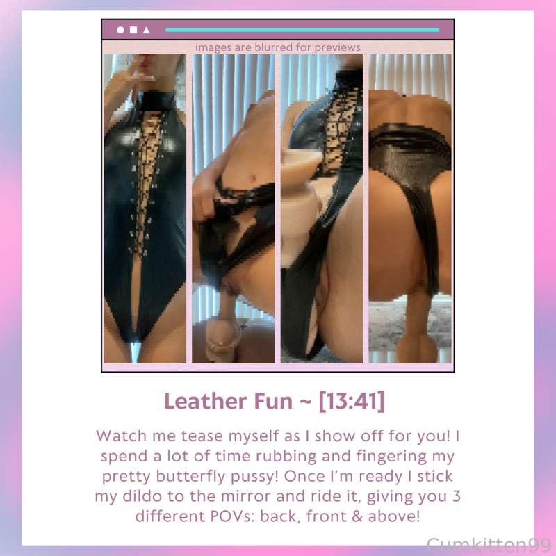 Leather Fun
Watch me tease myself as I show off for you 😇 I spend a lot of time rubbing and fingering my pretty butterfly pussy! Once I’m ready I stick my dildo to the mirror and ride it 😻 giving you 3 different POVs: back, front and above!

Tags: hairy, lingerie, moaning, striptease, dildo, mirror riding, fingering pussy, fucking dildo 

KattIsland.com #fyp