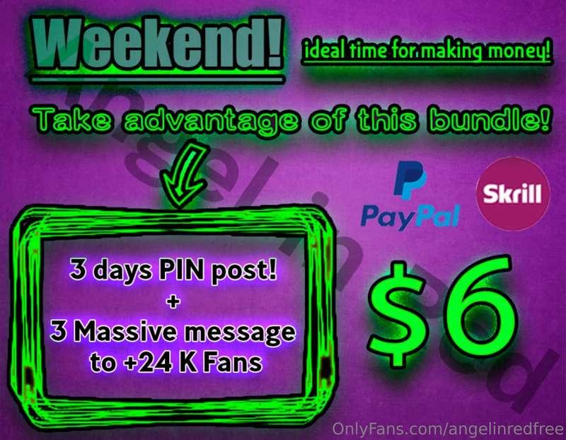 💚Weekend Bundle for Creators!💥 3 days pinned wall post + 3 m..