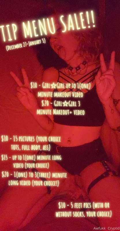 💋S A L E💋 DM with your choices🥴!!! 😘Tip Menu on sale from 12..