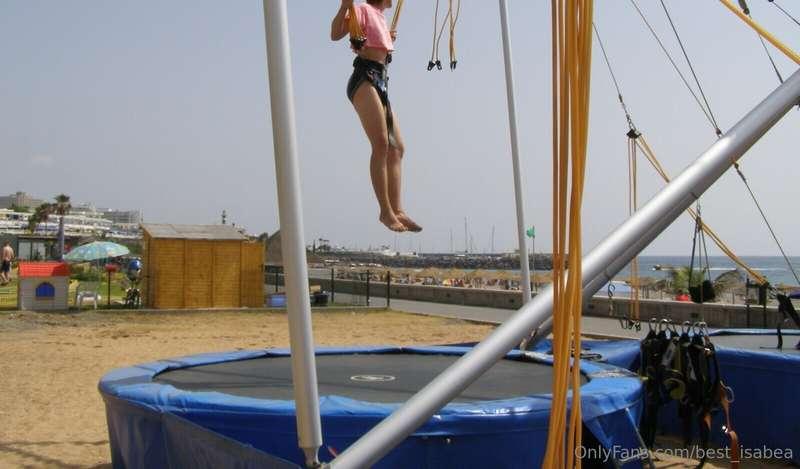 I had some fun on the big trampoline. Do you think I tried s..