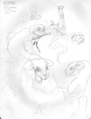 First Sketch of Mona and her Monster
