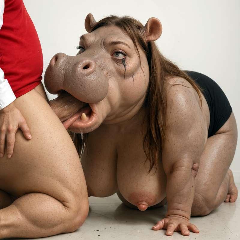 [Story] Werehippo Blowjob
