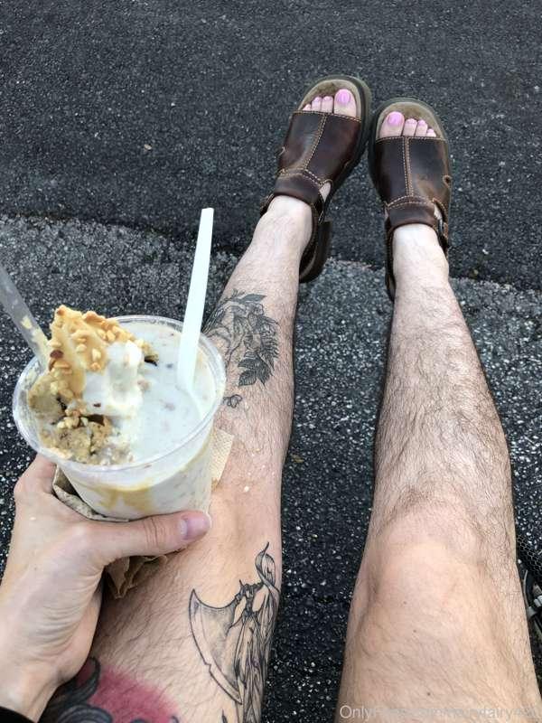 I’m the messiest ice cream eater. I was joking about pouring..