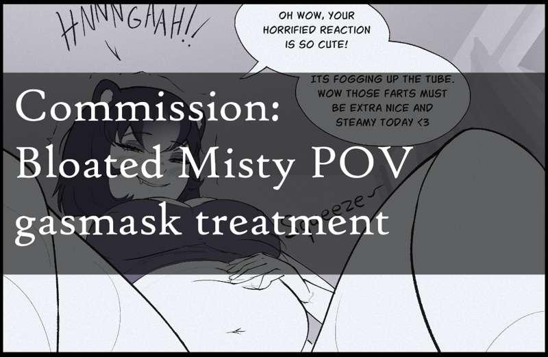 Commission: Bloated Misty POV gasmask treatment