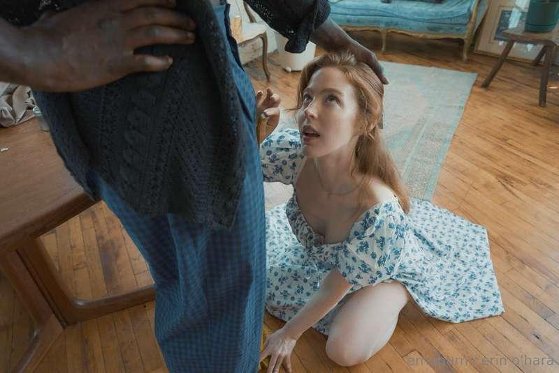 Cumming very soon. A housewife hems her husband's pants and ..