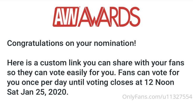 Omg guys I got Nominated for AVN Awards 2020    Vote 4 Me No..