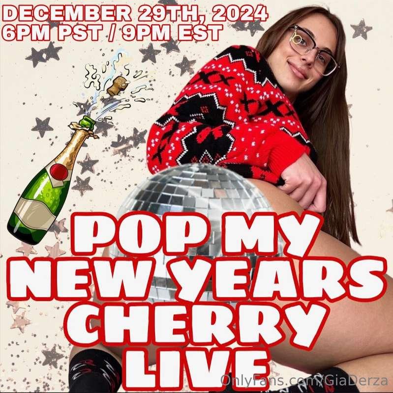 Pop My New Years Cherry! 🍒♥️ Live show December 29th at 6pm ..