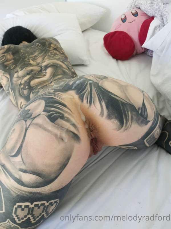 Cum on my ass and back after a morning fuck
