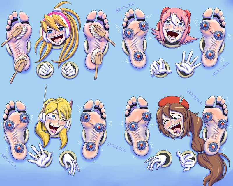 Megagirls' megafeet in trophy wall [Shaded][Commission]