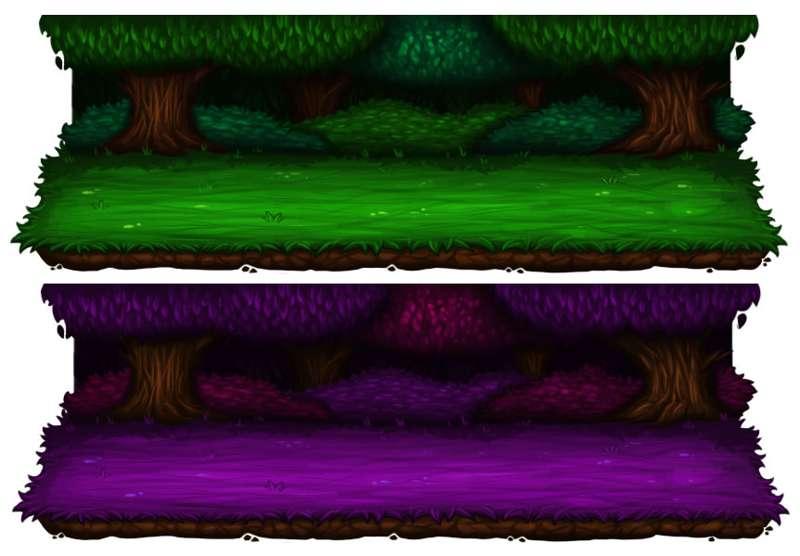 Forest- and corrupted forest battle backgrounds