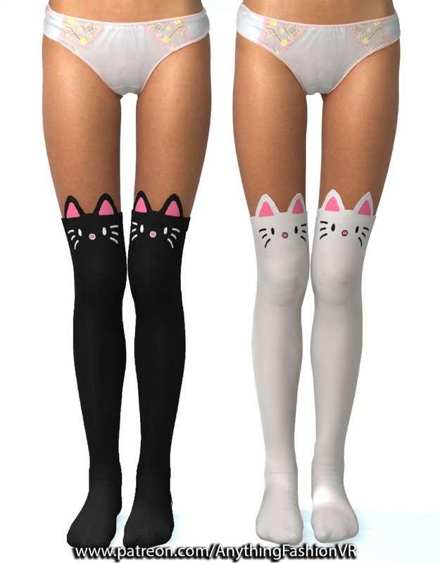 Kitty long socks preview