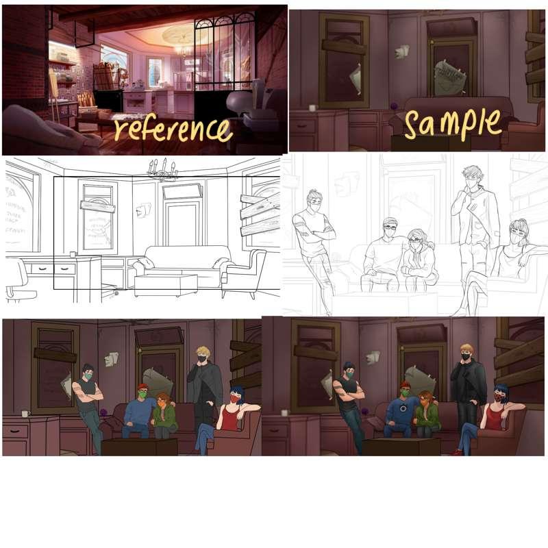 BTS- Sketches and Final Illustrations