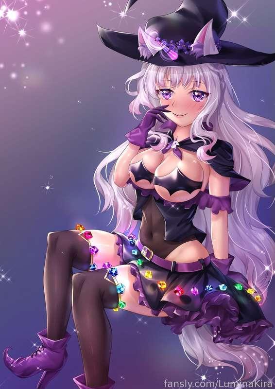 A unicorn dresses up as a slutty witch ;)

What do you think of my outfit??

#vtuber #lewdtuber #anime #hentai #streamer