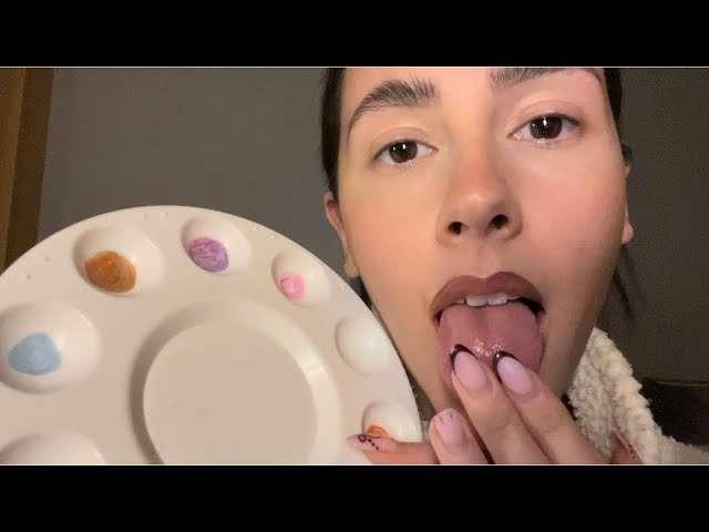 ASMR- Spit painting without slurping sounds🎨