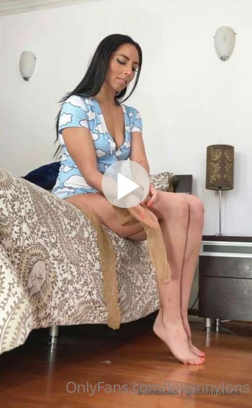 Getting ready to go out, would you help me pull my pantyhose..