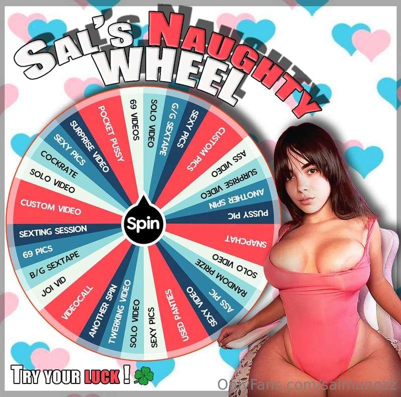TEST YOUR LUCK WITH MY BRAND NEW NAUGHTY WHEEL 🍀 💙 ONE SPIN ..