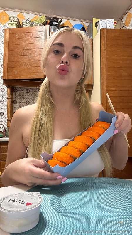 I love eating sushi, it's probably a dish all girls enjoy ea..