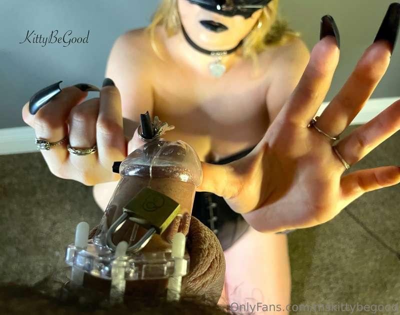 I've had him locked in his chastity for almost 3 weeks now 😈..