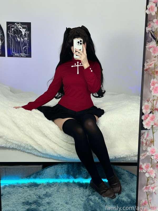 I love Tosaka outfit so much😍 is it suits me?~

#fate #stockings #cosplay #tosakarin