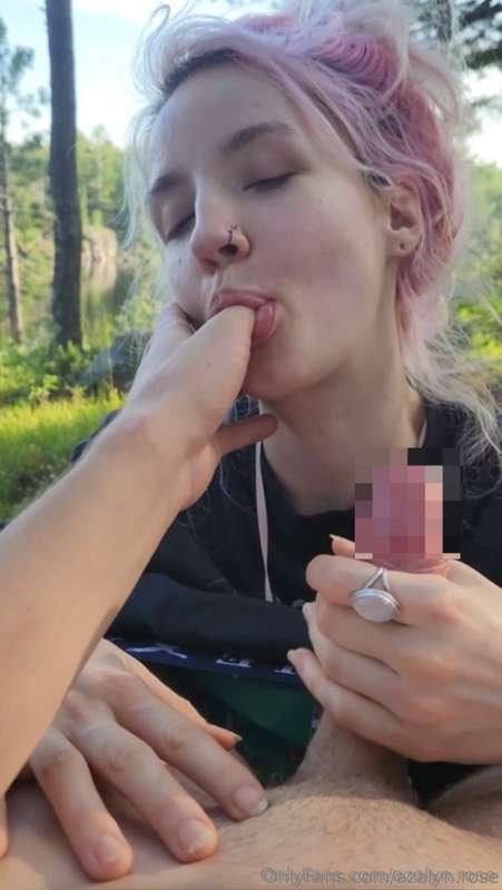 sucking cock in the woods (;  here is the link to the video ..
